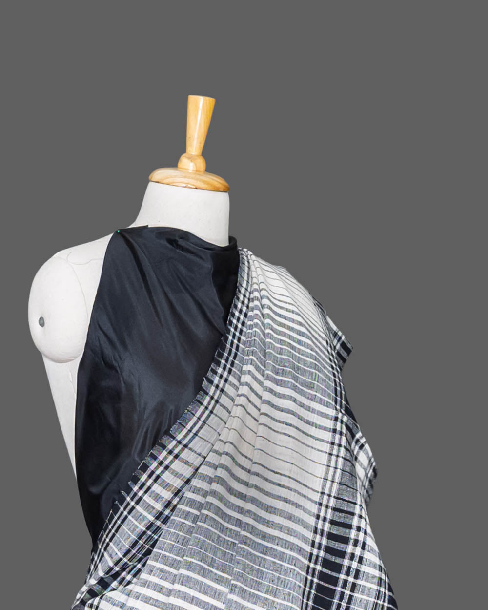 Black & White khadi Cotton Saree |simmpli ethnicc
