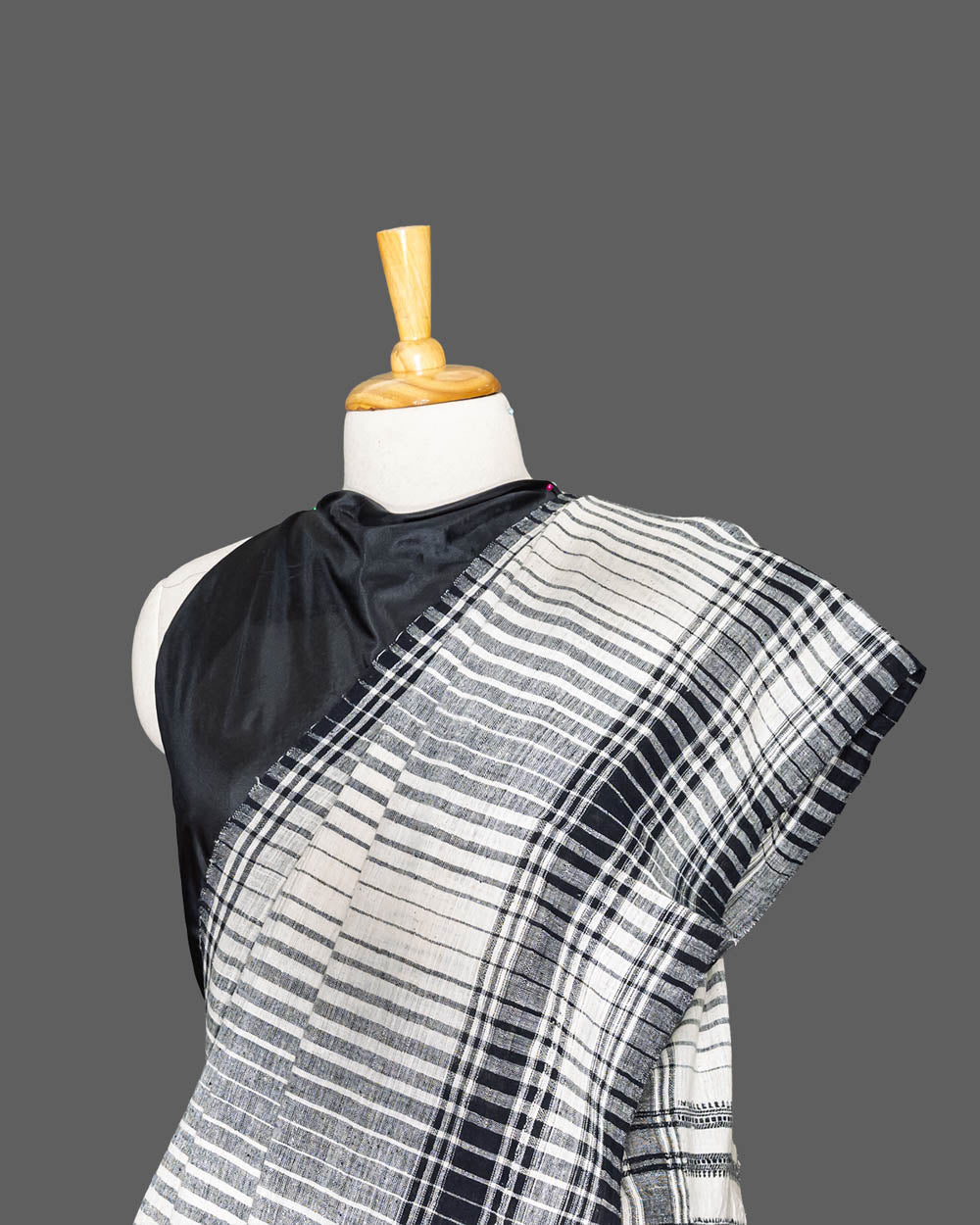 Black & White khadi Cotton Saree |simmpli ethnicc