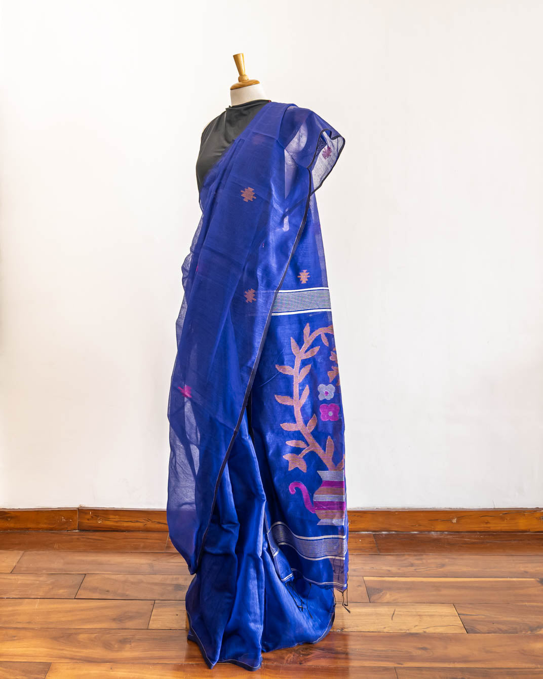 Blue Handloom cotton saree