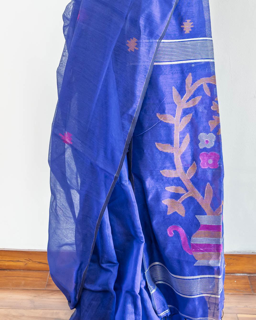Blue Handloom cotton saree