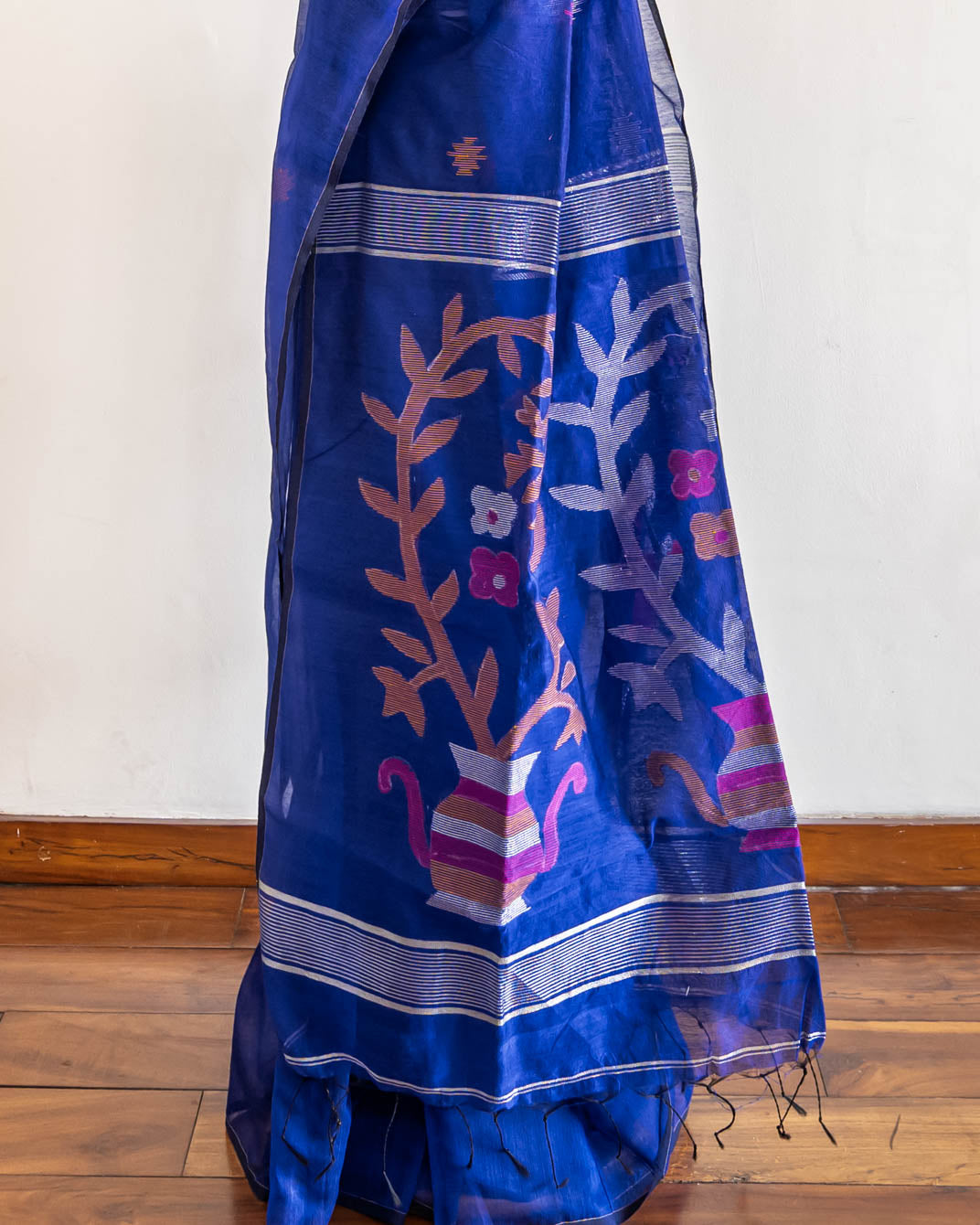 Blue Handloom cotton saree