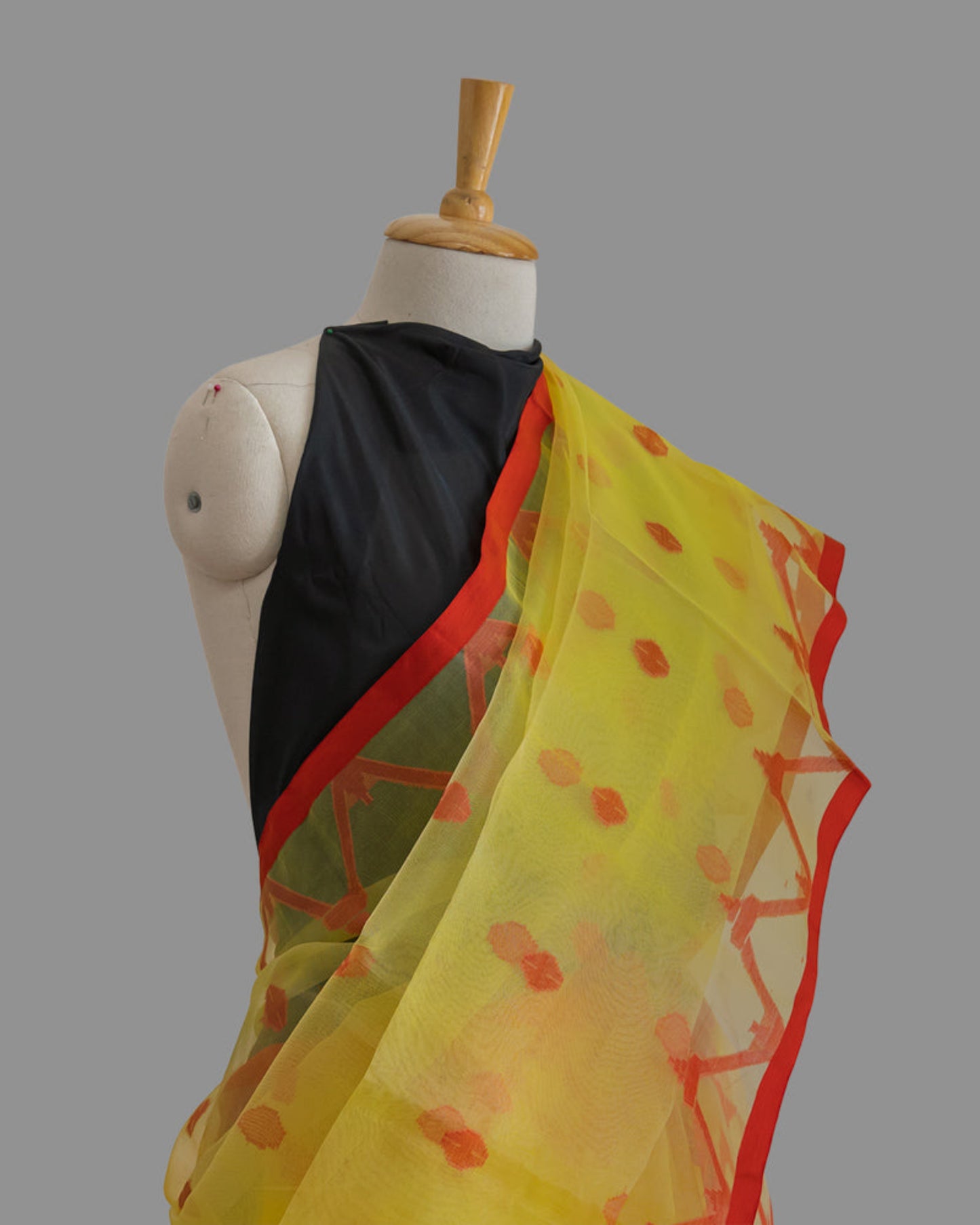 YELLOW MUSLIN SILK SAREE