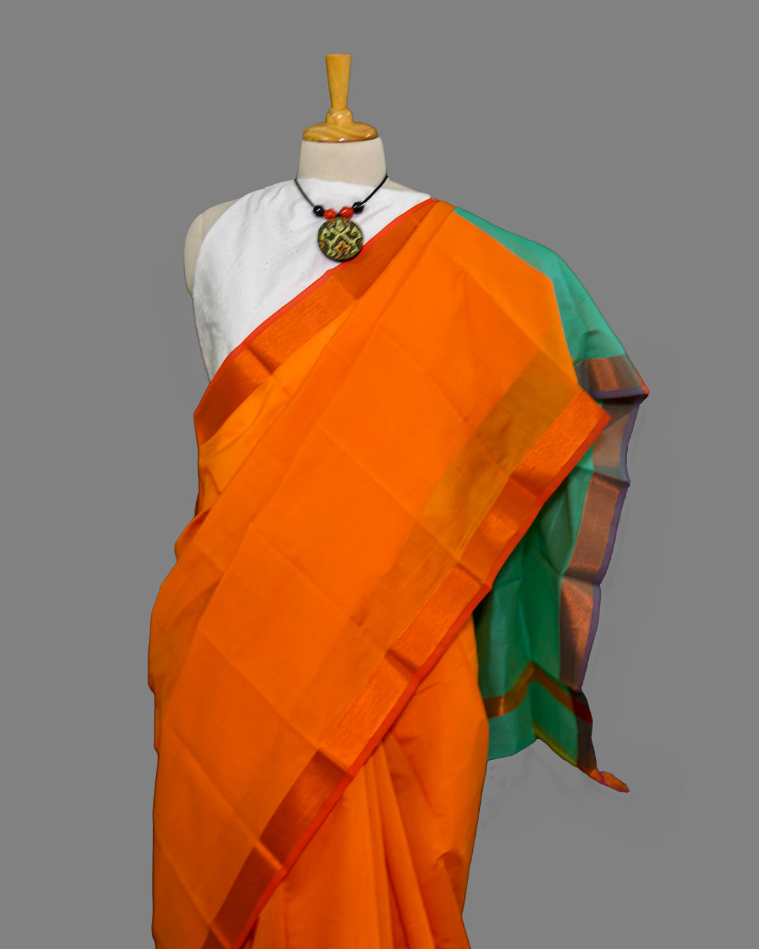Radiant Cotton silk Orange Saree