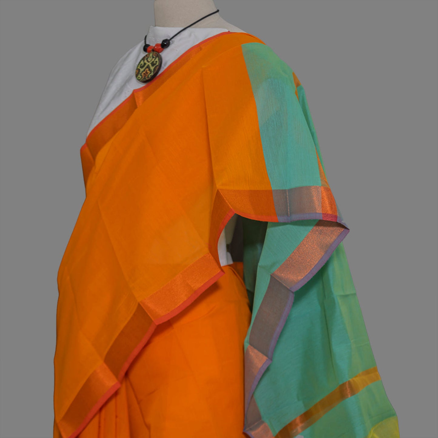 Radiant Cotton silk Orange Saree