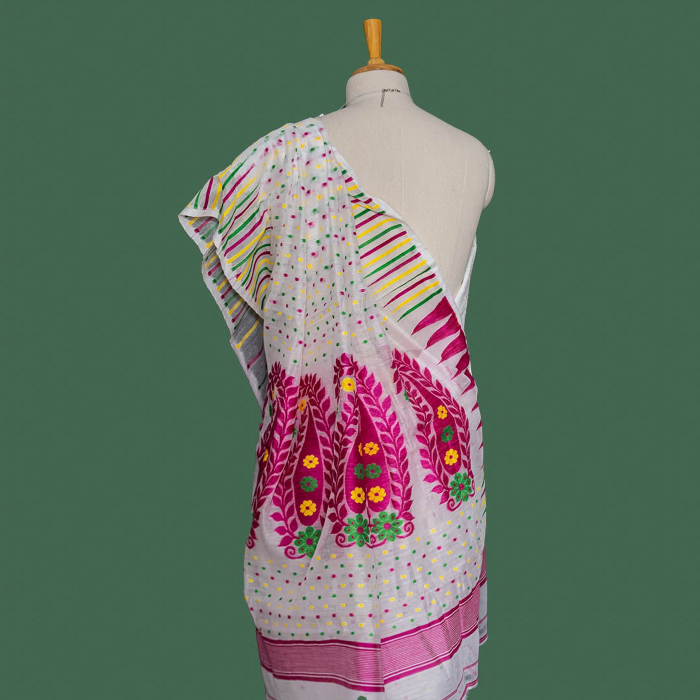 White Intricately woven Saree | simmpli ethnicc