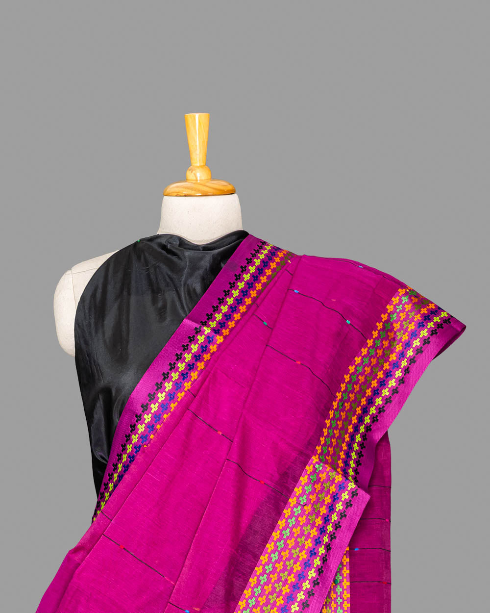 Fuchia Pink Handloom Cotton Saree| simmpli ethnicc
