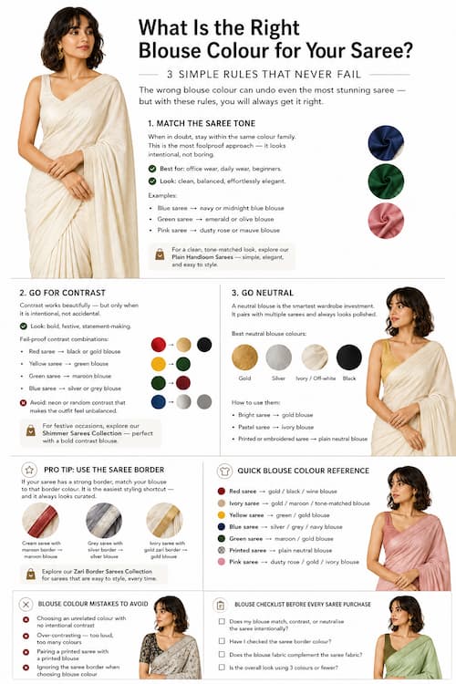 How to Choose the Right Blouse Colour for Your Saree: 3 Foolproof Rules