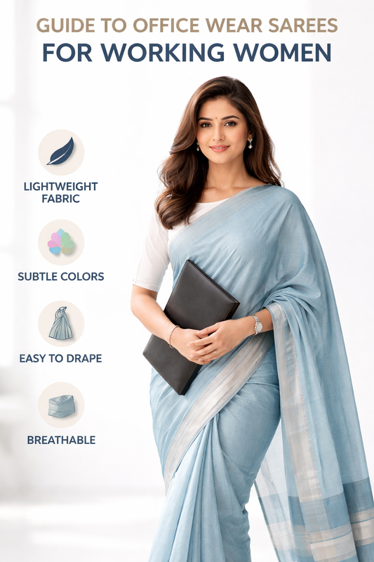 Office wear handloom sarees for working women in India – simmpli ethnicc