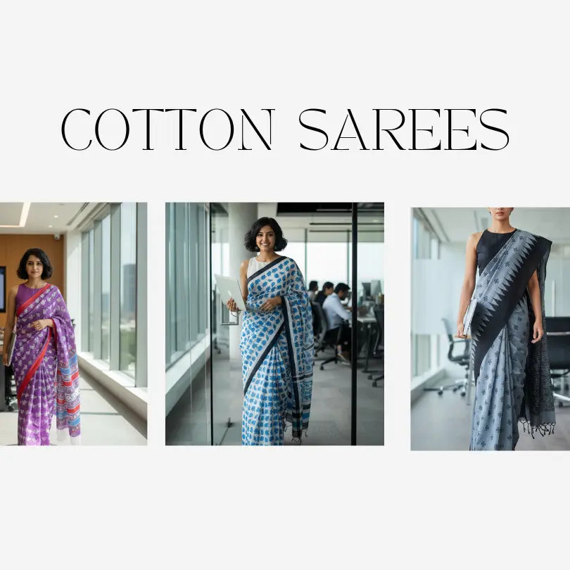 "Pure cotton Sarees - Soft & Stylish | simmpli ethnicc