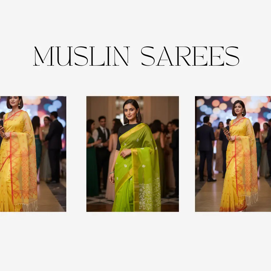 🌿 Muslin Sarees Collection – simmpli ethnicc
