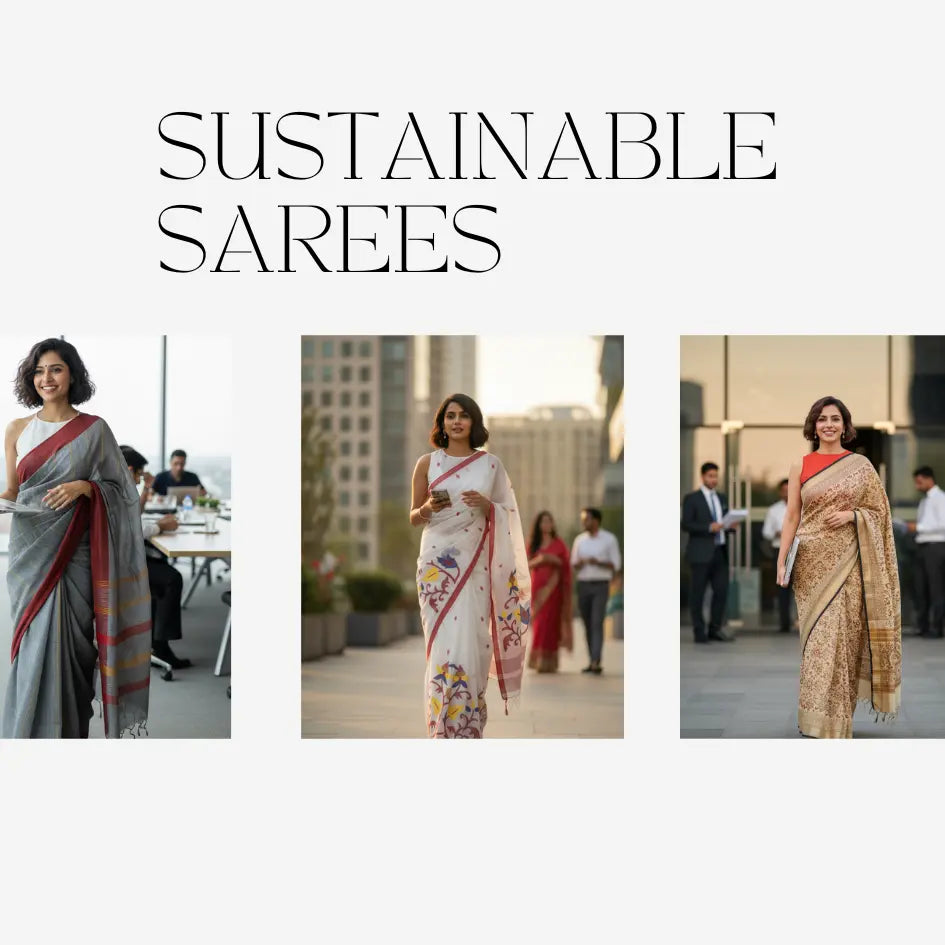   Sustainable Handloom/ Handwoven Sarees Online | simmpli ethnicc”