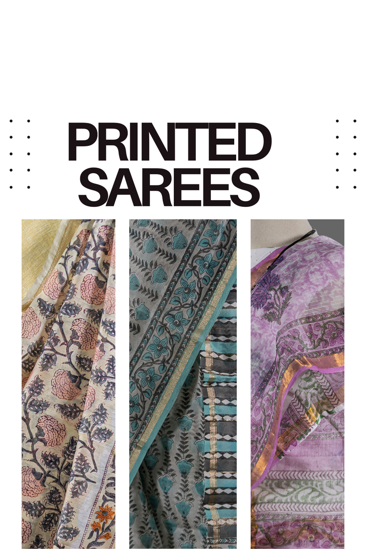 🎨 Printed Sarees Collection – Vibrant Prints | simmpli ethnicc
