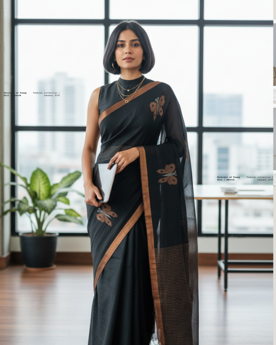 🖤 Black & Charcoal Sarees – Modern Elegance | Simmpli Ethnicc