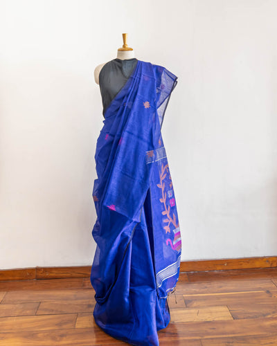 Blue Handloom cotton saree