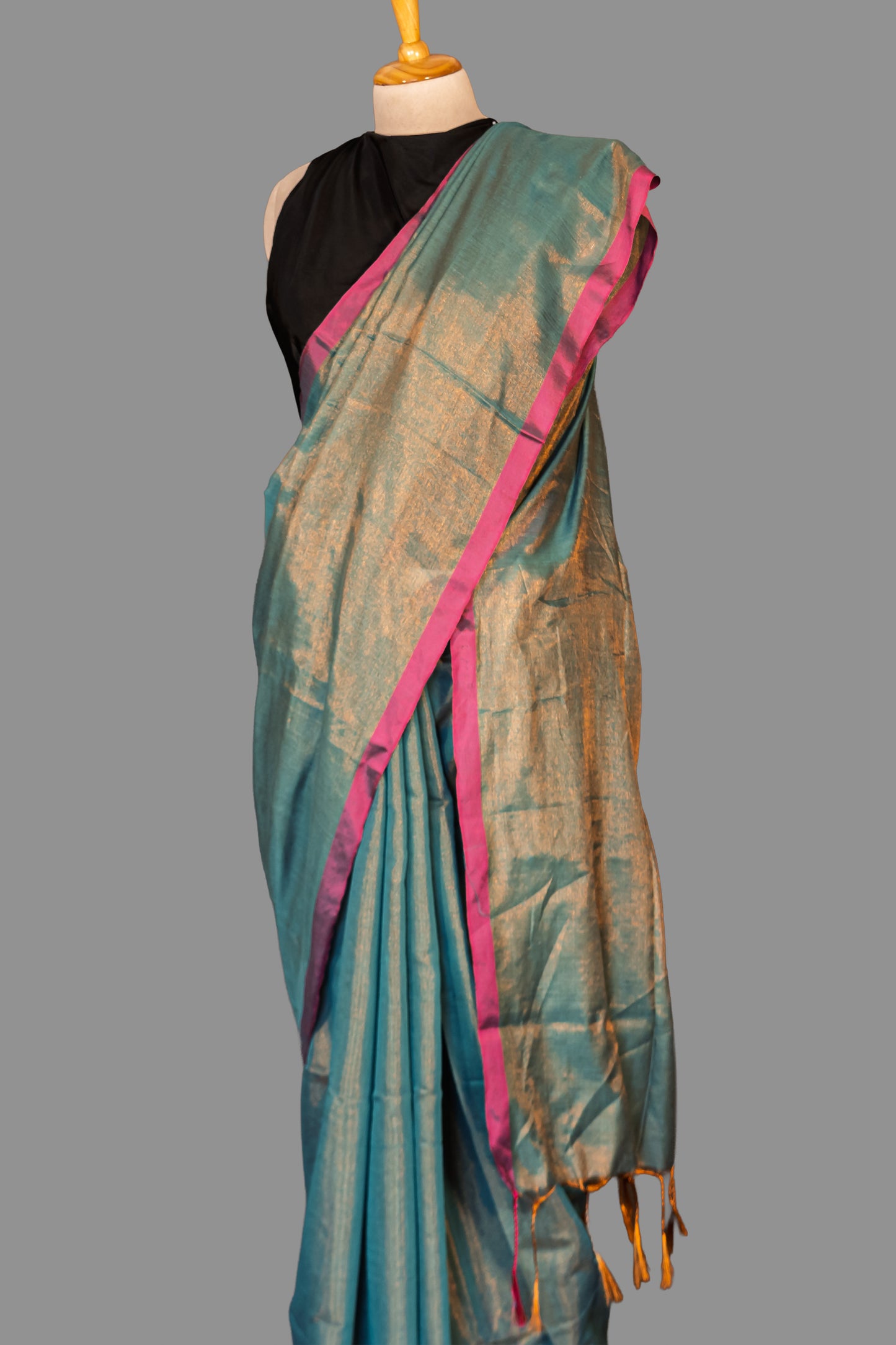 HANDLOOM COTTON TISSUE SAREEE-LILY GREEN-SHIMMER-HANDLOOM SAREE COLLECTION | simmpli ethnicc
