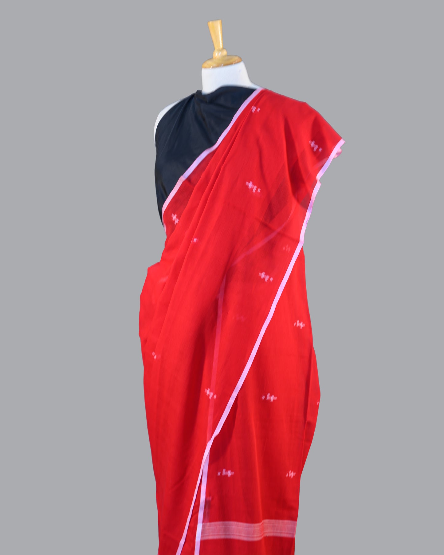 FINE HANDLOOM COTTON SAREE-CLASSIC RED- PURE COTTON SAREE COLLECTION | simmpli ethnicc