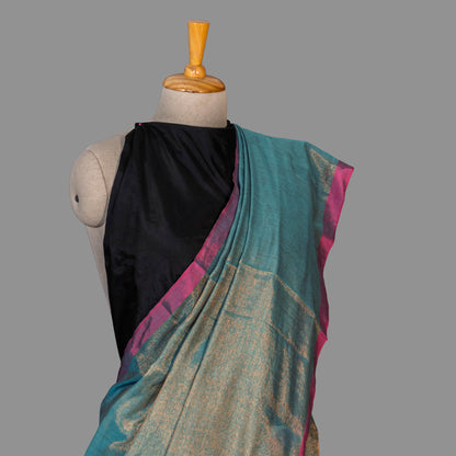 HANDLOOM COTTON TISSUE SAREEE-LILY GREEN-SHIMMER-HANDLOOM SAREE COLLECTION | simmpli ethnicc