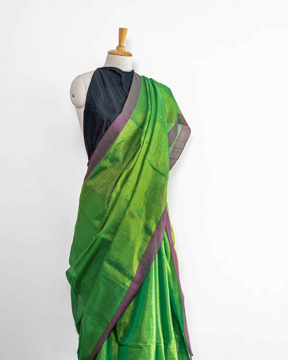 HANDLOOM COTTON TISSUE SAREEE-AVOCADO GREEN-SHIMMER-HANDLOOM SAREE COLLECTION | simmpli ethnicc (Copy)