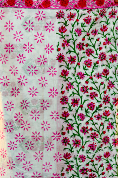 MUL COTTON SAREE-FLORAL PRINT -PRINTED SAREE COLLECTION | simmpli ethnicc