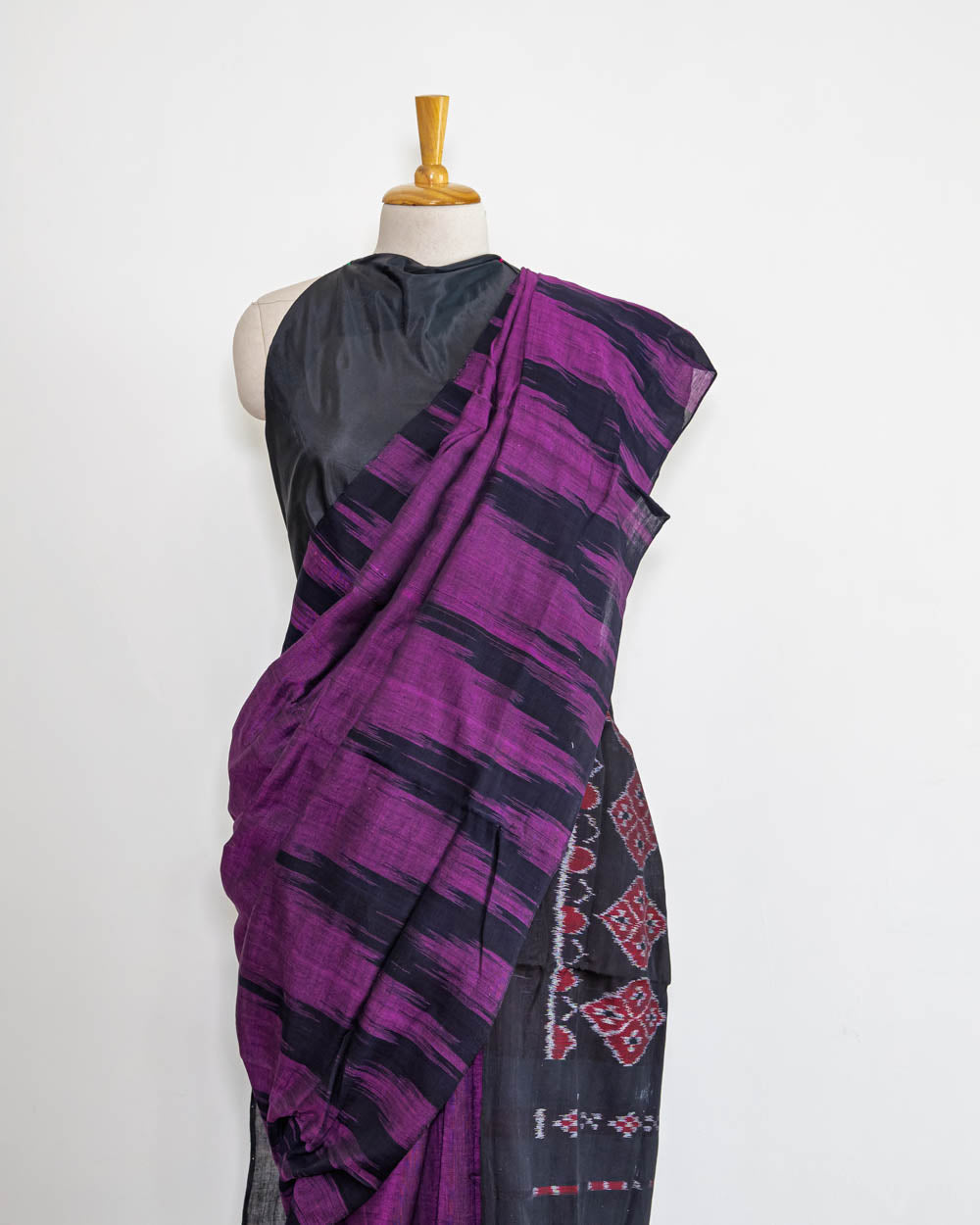 MUSLIN COTTON SAREE-DARK PURPLE- HANDLOOM SAREE COLLECTION | simmpli ethnicc