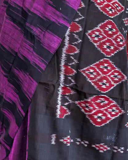 MUSLIN COTTON SAREE-DARK PURPLE- HANDLOOM SAREE COLLECTION | simmpli ethnicc