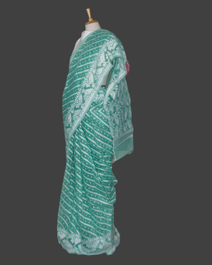 Sea Green Intricately woven saree | simmpli ethnicc