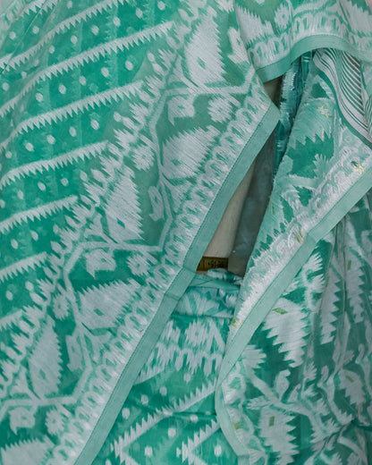 Sea Green Intricately woven saree | simmpli ethnicc