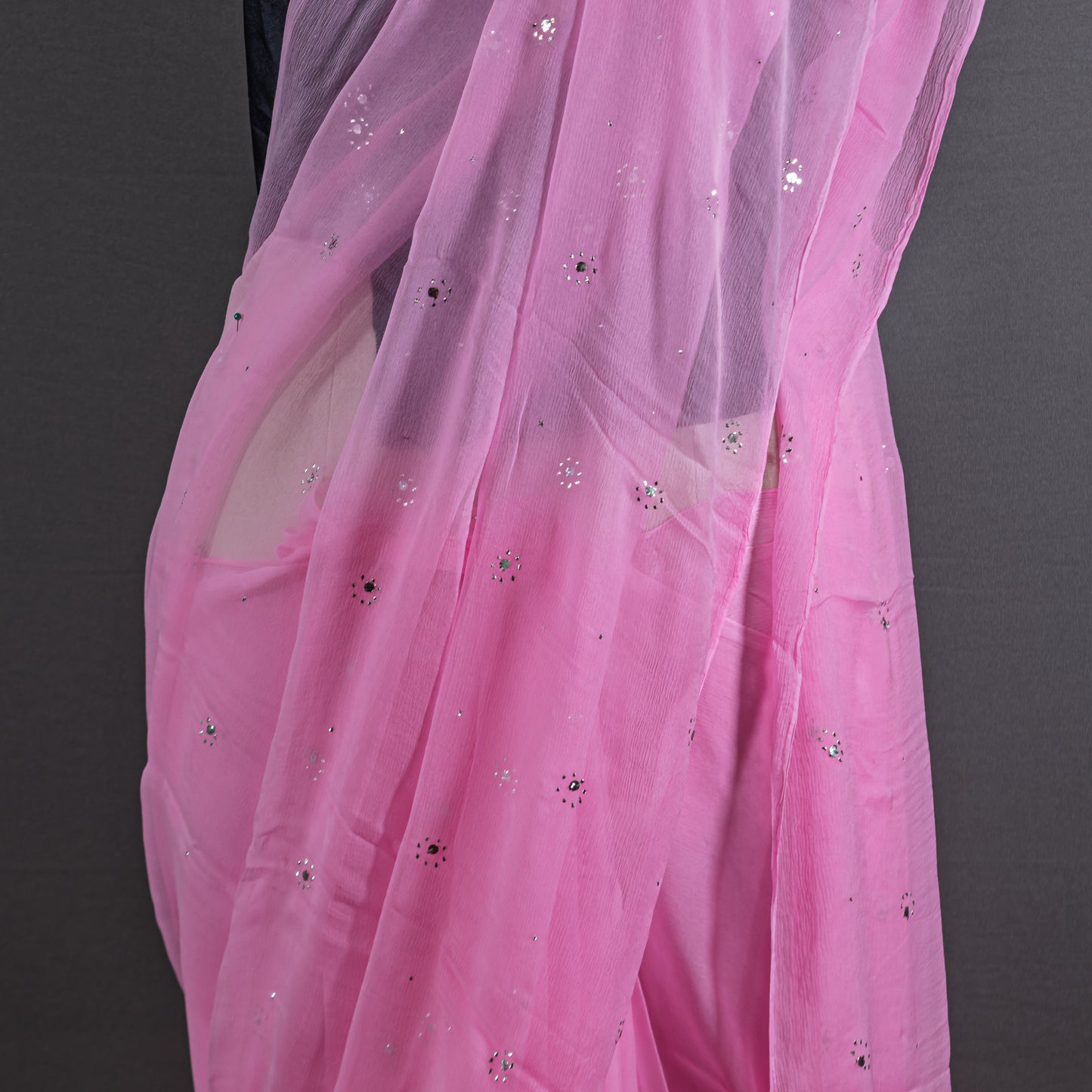 PURE CHIFFON SAREE-LAVENDER FUCHSIA PINK -MUKESH- CHIFFON SAREE COLLECTION | simmpli ethnicc